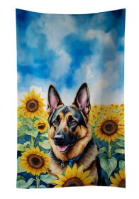 German Shepherd in Sunflowers Kitchen Towel
