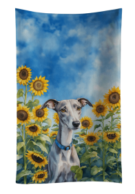Whippet in Sunflowers Kitchen Towel