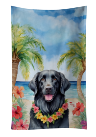 Flat-Coated Retriever Luau Kitchen Towel