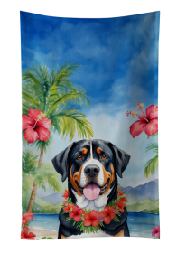 Greater Swiss Mountain Dog Luau Kitchen Towel