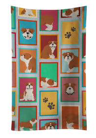 Lots of Red and White English Bulldog Kitchen Towel