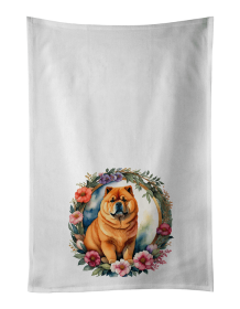 Chow Chow and Flowers Kitchen Towel Set of 2 (Color: 194031000000)