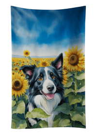 Border Collie in Sunflowers Kitchen Towel (Color: 198453000000)