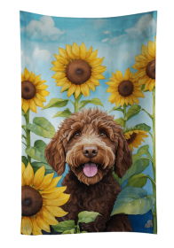 Labradoodle in Sunflowers Kitchen Towel (Color: 198453000000)